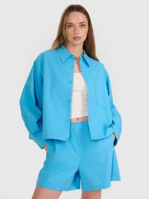 Obrázek produktu Dámská oversize košile s límečkem - modrá 4F