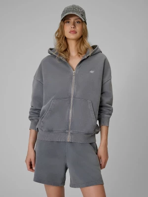 Obrázek produktu Dámská oversize tepláková mikina s kapucí - šedá 4F