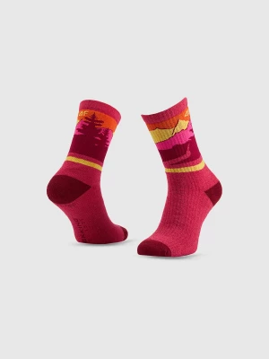 Obrázek produktu Dámské dlouhé trekové ponožky s vlnou - multicolor 4F