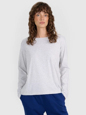 Obrázek produktu Dámské hladké tričko oversize s dlouhými rukávy - šedé 4F