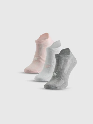 Obrázek produktu Dámské krátké tréninkové ponožky (3-pack) - šedé+bílé+ružové 4F
