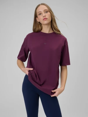 Obrázek produktu Dámské loose hladké tričko - burgundské 4F