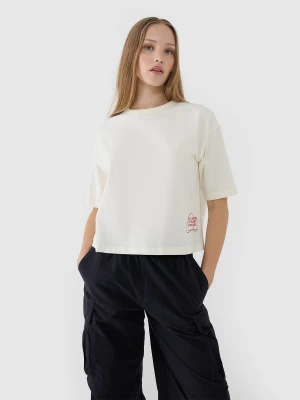 Obrázek produktu Dámské tričko oversize s potiskem - bílé 4F