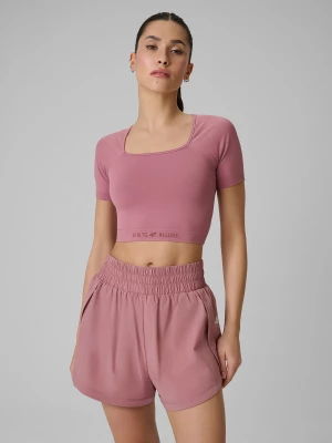 Obrázek produktu Dámský bezešvý tréninkový crop top - růžová 4F