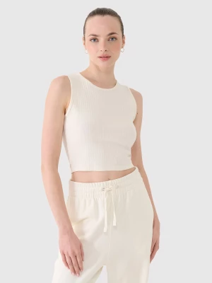Obrázek produktu Dámský pletený crop top - bílý 4F