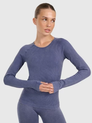 Obrázek produktu Dámský slim rychleschnoucí dlouhý rukáv na jógu a pilates - tmavě modrý 4F