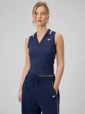 Obrázek produktu Dámský slim top s límečkem - tmavě modrý 4F