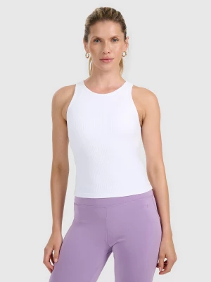 Obrázek produktu Dámský slim top z žebrovaného úpletu - bílý 4F