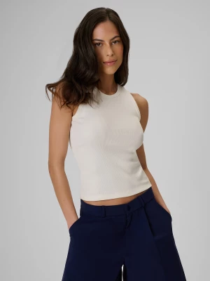 Obrázek produktu Dámský slim top z žebrovaného úpletu - krémový 4F