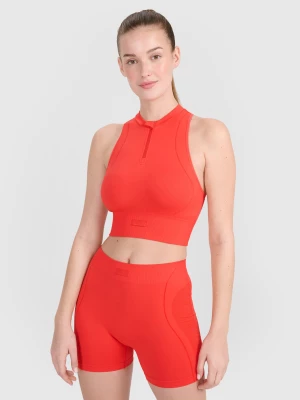 Obrázek produktu Dámský sportovní crop-top slim bezšvový - červený 4F