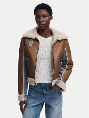 Obrázek produktu Desigual Bunda z imitace kůže Double 25WWEW39 Hnědá Regular Fit