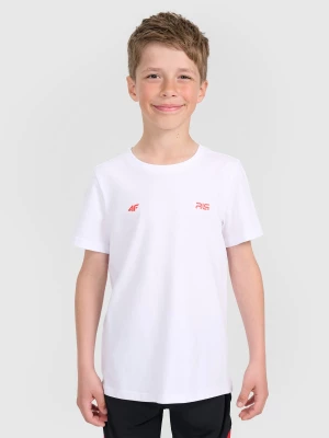Obrázek produktu Dětské tričko regular s potiskem 4F JUNIOR x Robert Lewandowski - bílé