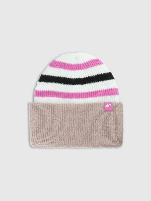 Obrázek produktu Dívčí beanie čepice - béžová 4F