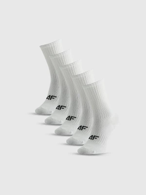 Obrázek produktu Dívčí dlouhé ponožky (5-pack) - bílé 4F