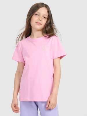 Obrázek produktu Dívčí regular T-shirt s potiskem - růžová 4F