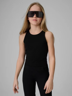 Obrázek produktu Dívčí slim crop top hladký - černý 4F