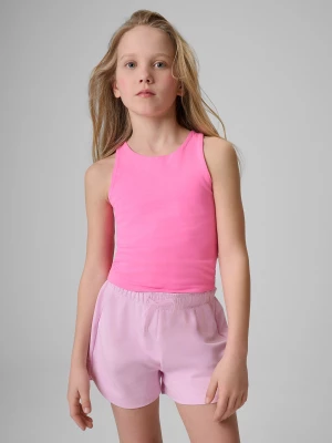 Obrázek produktu Dívčí slim crop top hladký - růžový 4F