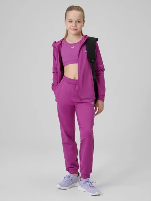 Obrázek produktu Dívčí sportovní jogger kalhoty - růžové 4F