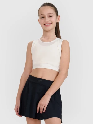 Obrázek produktu Dívčí sportovní rychleschnoucí crop top 4F JUNIOR x Anna Lewandowska - bílý