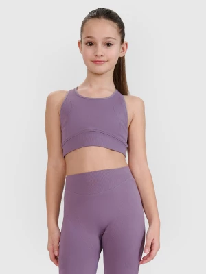 Obrázek produktu Dívčí sportovní rychleschnoucí crop top 4F JUNIOR x Anna Lewandowska - fialový