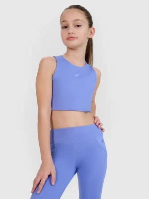 Obrázek produktu Dívčí sportovní rychleschnoucí crop top 4F JUNIOR x Anna Lewandowska - modrý