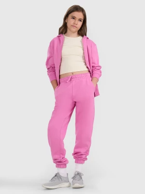 Obrázek produktu Dívčí teplákové jogger kalhoty - růžové 4F