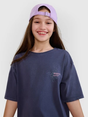 Obrázek produktu Dívčí tričko oversize s potiskem - šedé 4F
