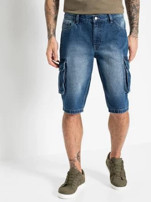 Obrázek produktu Długie dżinsowe bermudy bojówki, relaxed fit bonprix