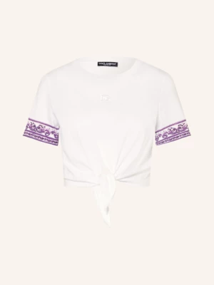 Obrázek produktu Dolce & Gabbana Cropped Tričko bílá / fialová