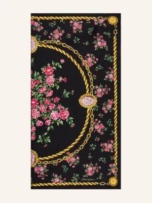 Obrázek produktu Dolce & Gabbana Hedvábný Šátek černá / růžová / žlutá