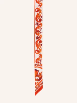 Obrázek produktu Dolce & Gabbana Hedvábný Šátek oranžová / bílá
