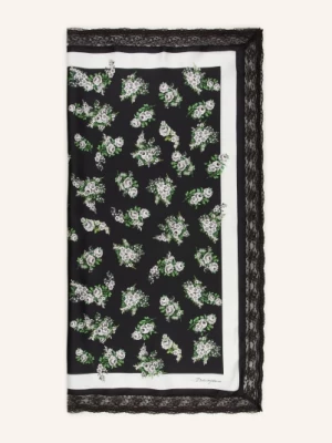 Obrázek produktu Dolce & Gabbana Hedvábný Šátek S Krajkou černá / režná / zelená