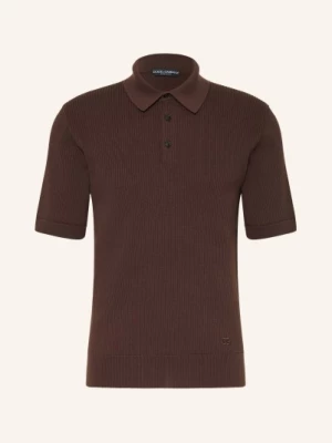 Obrázek produktu Dolce & Gabbana Pletené Polo Tričko tmavě hnědá