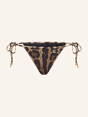 Obrázek produktu Dolce & Gabbana Trojúhelníkové Bikinové Kalhotky Leo New černá / hnědá / světle hnědá