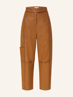 Obrázek produktu Dorothee Schumacher 7/8 Kožené Kalhoty Sleek Statement Ii koňaková