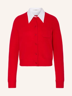 Obrázek produktu Dorothee Schumacher Pletený Kardigan Elegant Statements S Kašmírem A Odnímatelným Límcem červená / bílá