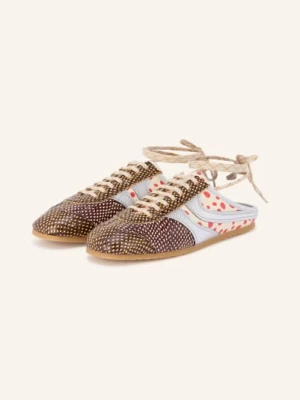 Obrázek produktu Dries Van Noten Pantofle tmavě hnědá / béžová / červená