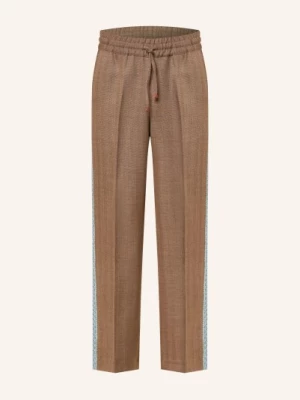 Obrázek produktu Drôle De Monsieur Kalhoty Le Pantalon Chevron Regular Fit velbloudí / tmavě hnědá / tmavě modrá Drole de Monsieur