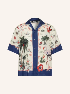 Obrázek produktu dsquared2 Hodvábná Košile S Krátkým Rukávem krémová / tmavě zelená / tmavě modrá
