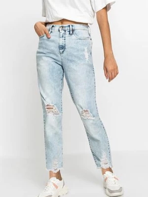 Obrázek produktu Dżinsy Mom high waist z ozdobnymi przetarciami bonprix