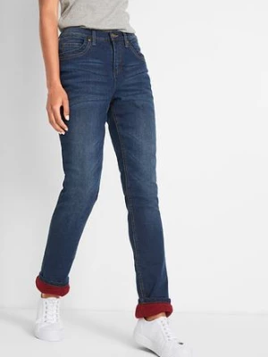Obrázek produktu Dżinsy ocieplane, high waist, straight bonprix