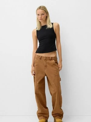 Obrázek produktu Džíny Relaxed Fit Bershka hnědá