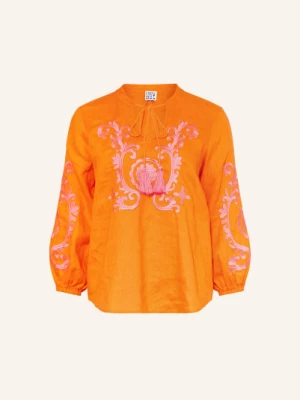 Obrázek produktu Emily Van Den Bergh Lněná Halenka S 3/4 Rukávy oranžová / neonově růžová