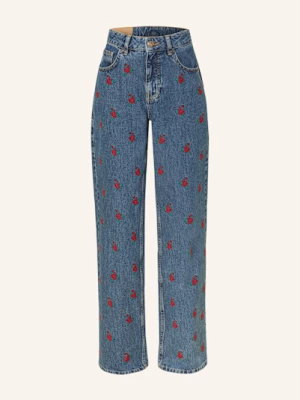 Obrázek produktu Farm Rio Straight Džíny Flower Embroidered l0034 denim