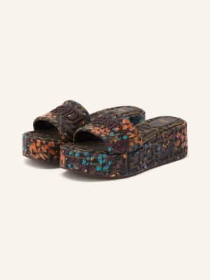Obrázek produktu Fendi Plateau Pantofle Tess béžová / oranžová / černá