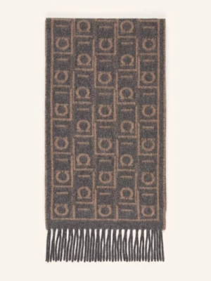 Obrázek produktu Ferragamo Šála S Kašmírem černošedá / černošedá