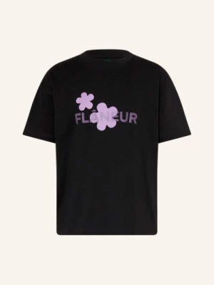 Obrázek produktu Flâneur Oversized Tričko Organic Flower černá / fialová FLÂNEUR