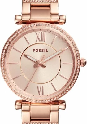 Obrázek produktu FOSSIL Analogové hodinky 'Carlie'  růžově zlatá / bílá