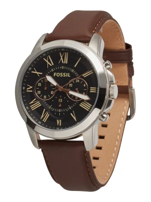 Obrázek produktu FOSSIL Analogové hodinky 'Grant'  hnědá / světle žlutá / černá / stříbrná