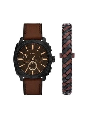 Obrázek produktu Fossil Sada hodinek a náramek Machine Chronograph FS6102SET Hnědá